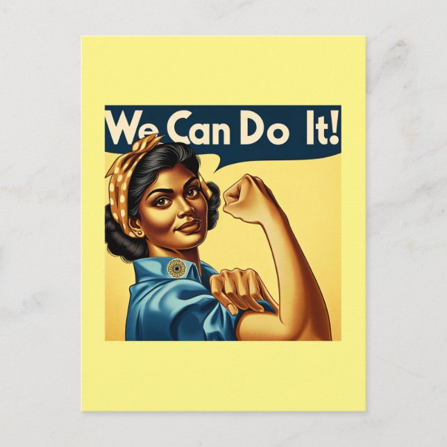 Wir können es tun - Indianerrosie, das Riveter Postkarte (Vorderseite)