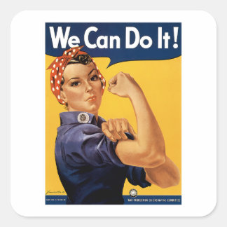 Wir können es tun! quadratischer aufkleber