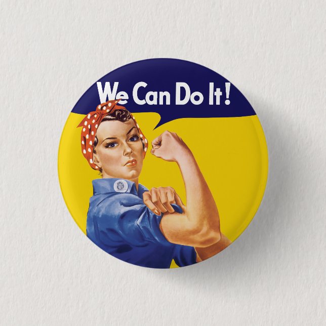 Wir können es tun! Rosie the Riveter Button (Vorderseite)