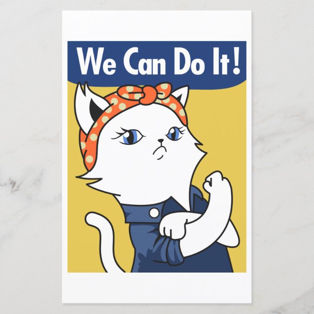 Wir können es tun! White Cat Rosie The Riveter (Vorderseite)