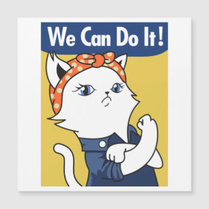 Wir können es tun! White Cat Rosie The Riveter Magnetkarte