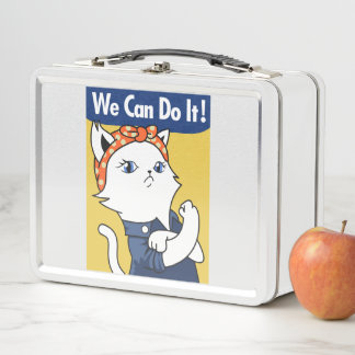 Wir können es tun! White Cat Rosie The Riveter Metall Brotdose