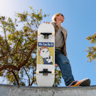 Wir können es tun! White Cat Rosie The Riveter Skateboard