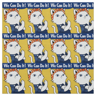 Wir können es tun! White Cat Rosie The Riveter Stoff