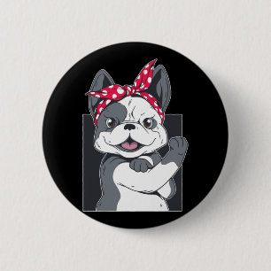 Wir können es weiblichen Hundefekten-Design machen Button