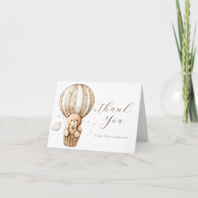 Wir können früh warten Teddy Bären Danke Notiz Kar (Vorderseite)