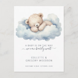 Wir können frühzeitig abwarten Baby Bear Clouds Sc Ankündigungspostkarte