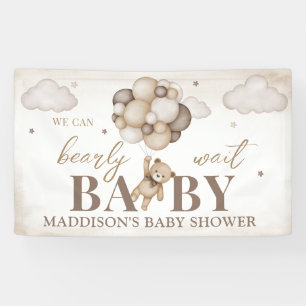 Wir können frühzeitig abwarten Baby Dusche Banner