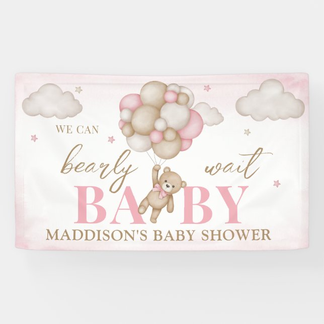 Wir können frühzeitig abwarten Baby Dusche Banner (Horizontal)
