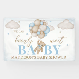 Wir können frühzeitig abwarten Baby Dusche Banner