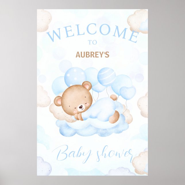 Wir können frühzeitig abwarten Baby Dusche Begrüßu Poster (Vorne)