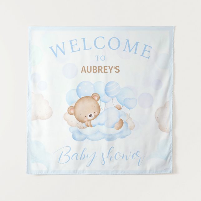 Wir können frühzeitig abwarten Baby Dusche Begrüßu Wandteppich (Vorderseite)
