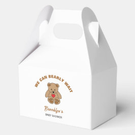 Wir können frühzeitig abwarten Baby Dusche braunen Geschenkschachtel