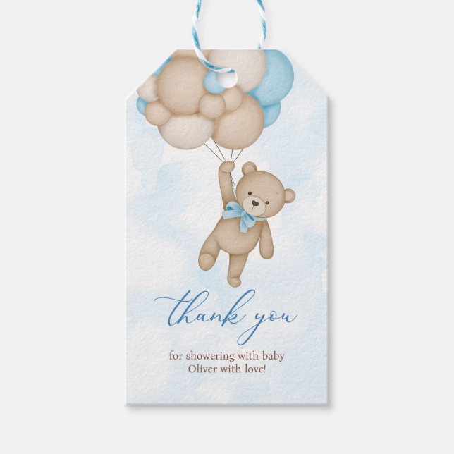 Wir können frühzeitig abwarten Baby-Dusche Danke Geschenkanhänger (Vorderseite)
