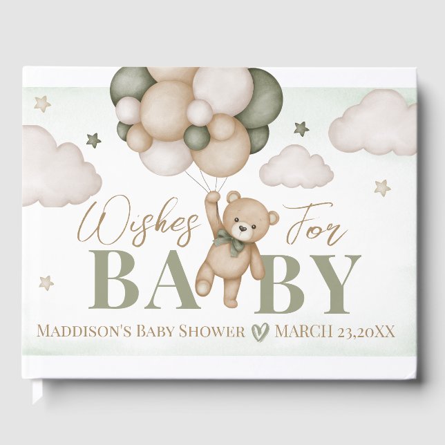 Wir können frühzeitig abwarten Baby Dusche Gästebu Gästebuch (Vorderseite)