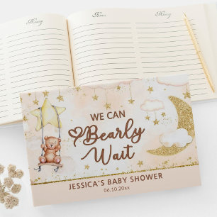 Wir können frühzeitig abwarten Baby Dusche Gästebu Gästebuch