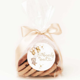 Wir können frühzeitig abwarten Baby Dusche Gefalle Runder Aufkleber