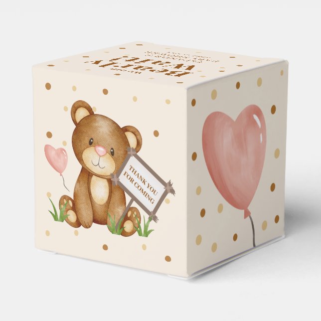 Wir können frühzeitig abwarten Baby Dusche Gefälli Geschenkschachtel (Rückseite)