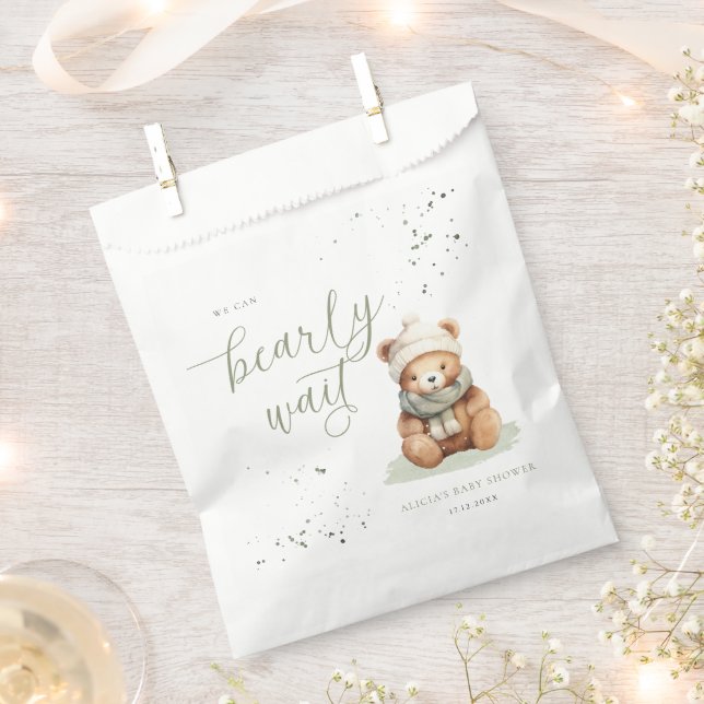 Wir können frühzeitig abwarten Baby Dusche Geschen Geschenktütchen (Ausgeschnitten)
