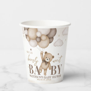 Wir können frühzeitig abwarten Baby Dusche Papiert Pappbecher
