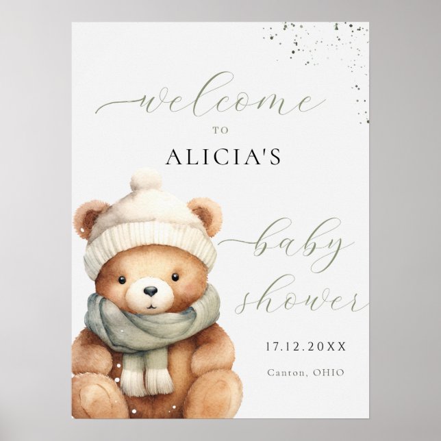Wir können frühzeitig abwarten Baby Dusche Willkom Poster (Vorne)