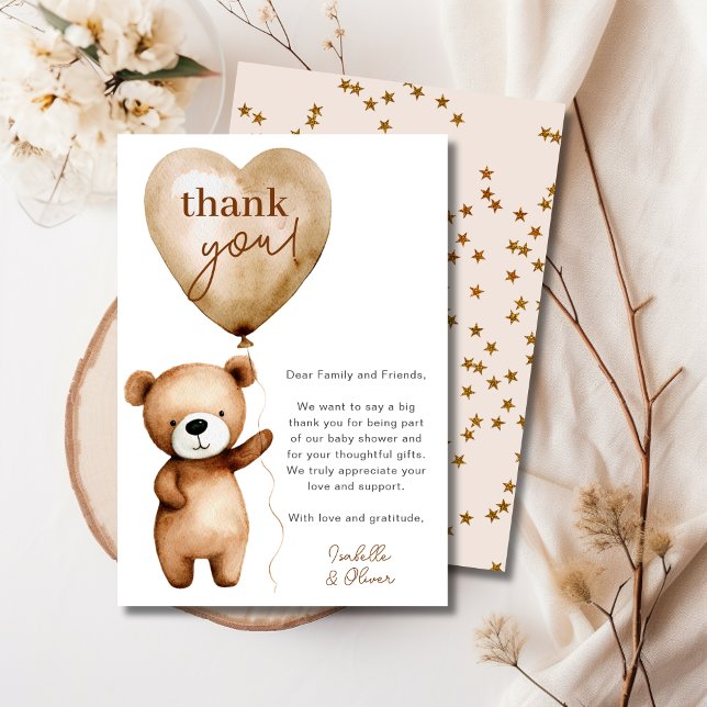Wir können frühzeitig abwarten Babydusche dank Ihr Einladung (We Can Bearly Wait Baby Shower Thank You Card)