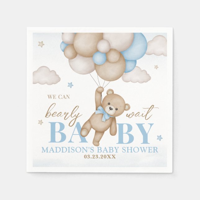 Wir können frühzeitig abwarten Babydusche Papier N Serviette (Vorderseite)