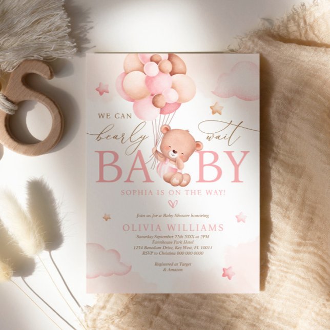 Wir können frühzeitig abwarten Balloon Baby Dusche Einladung (Von Creator hochgeladen)