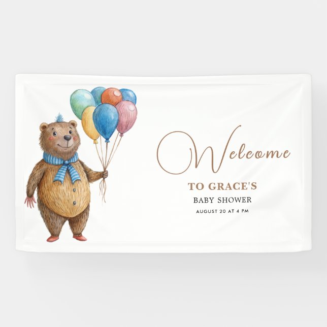 Wir können frühzeitig abwarten Bärenballon Babydus Banner (Horizontal)