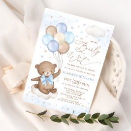 Wir können frühzeitig abwarten Bärenballon Babydus Einladung
