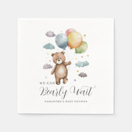 Wir können frühzeitig abwarten Bear Balloon Baby D Serviette