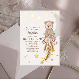 Wir können frühzeitig abwarten, bis Boho Bear Moon Folieneinladung