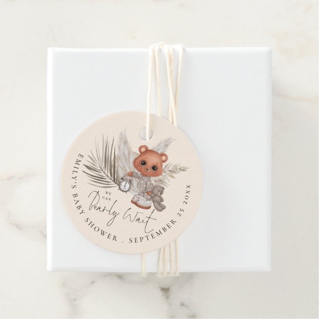 Wir können frühzeitig abwarten Boho Chic Danke Bab Geschenkanhänger (Beispiel)