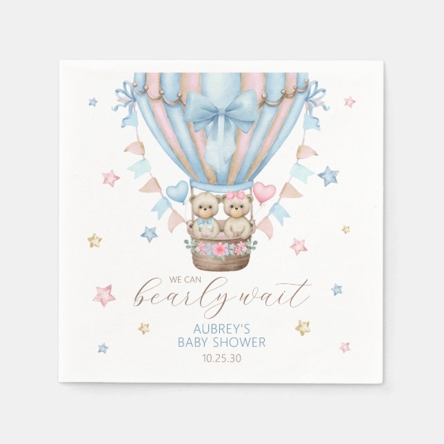 Wir können frühzeitig abwarten Boy Girl Twin Baby  Serviette (Vorderseite)