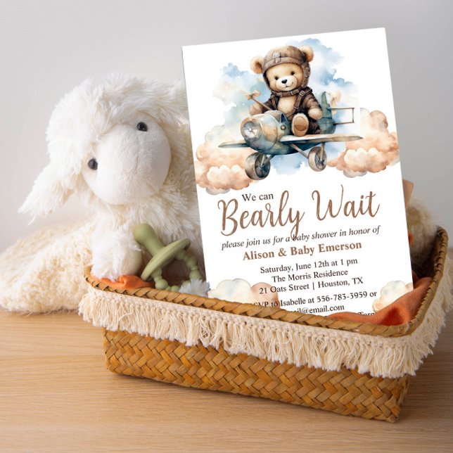 "Wir können frühzeitig abwarten" Einladung der Bab ("We can Bearly Wait" Baby Shower Invitation)