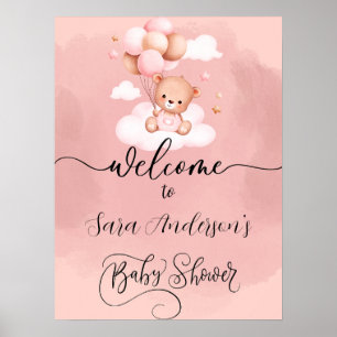 Wir können frühzeitig abwarten Mädchen Baby Dusche Poster