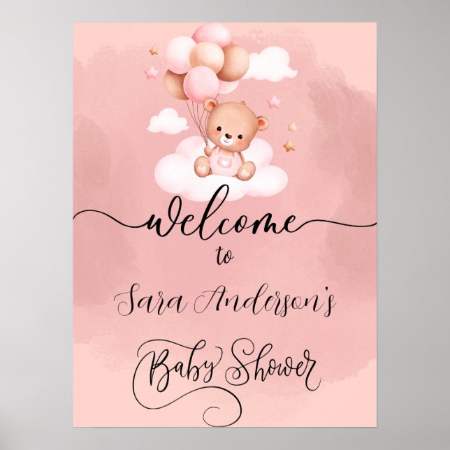 Wir können frühzeitig abwarten Mädchen Baby Dusche Poster (Vorne)