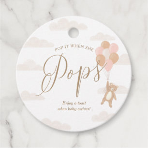 Wir können frühzeitig abwarten Mädchen Dusche Wein Geschenkanhänger
