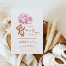 Wir können frühzeitig abwarten Pink Balloon Bear B Einladung