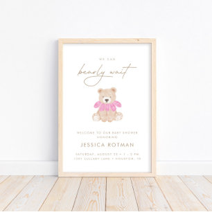 Wir können frühzeitig abwarten - Pink Floral Girls Poster