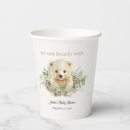 Wir können frühzeitig abwarten Polar Bear Baby Dus Pappbecher