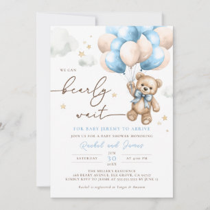Wir können frühzeitig abwarten Teddy Bear Balloon  Einladung
