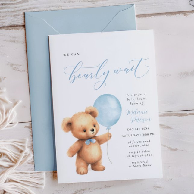 Wir können frühzeitig auf Blue Balloon Boy Baby Du Einladung (Von Creator hochgeladen)