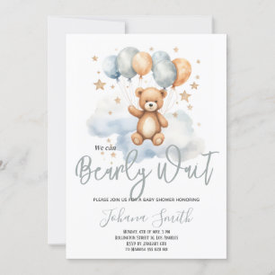 Wir können frühzeitig auf Blue Bear Baby Dusche wa Einladung