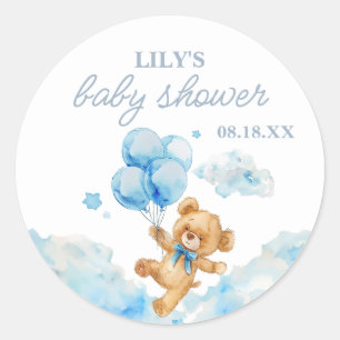 Wir können frühzeitig auf Blue Boy Baby Dusche war Runder Aufkleber