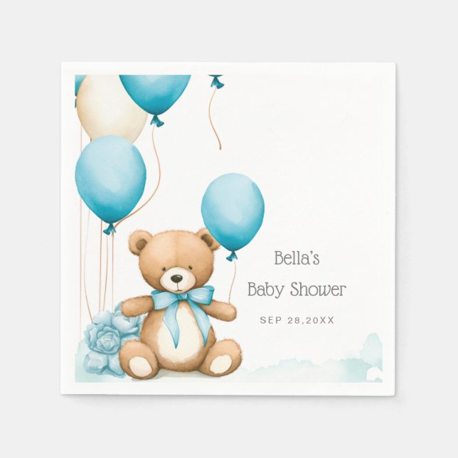 Wir können frühzeitig auf Blue Boy Baby Dusche war Serviette (Vorderseite)