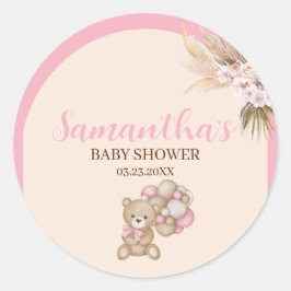 Wir können frühzeitig auf die Babydusche warten Runder Aufkleber