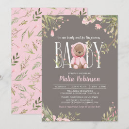 Wir können frühzeitig auf die Pink Teddy Bear Baby Einladung