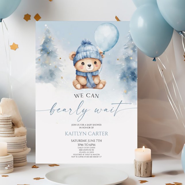 Wir können frühzeitig auf die Teddy Bear Babydusch Einladung (Von Creator hochgeladen)