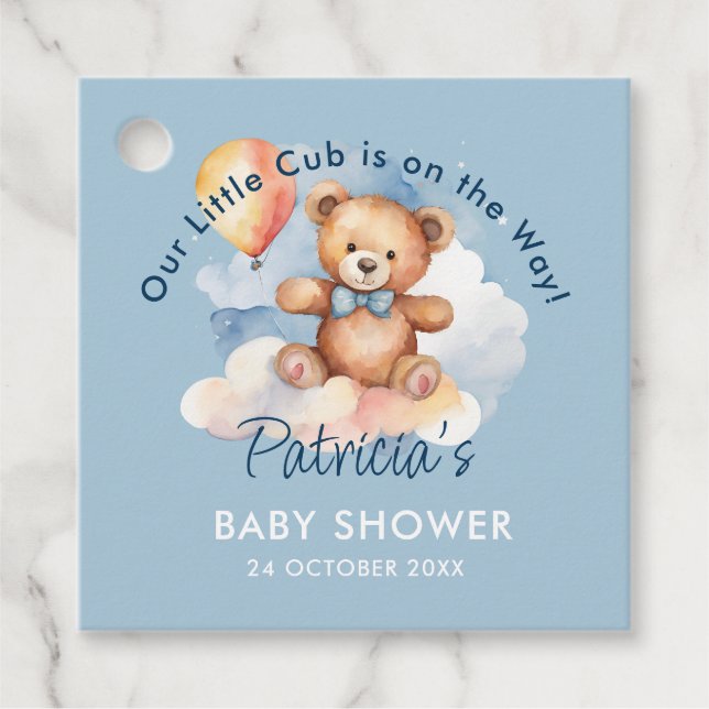 Wir können frühzeitig auf die Teddy Bear Babydusch Geschenkanhänger (Vorderseite)
